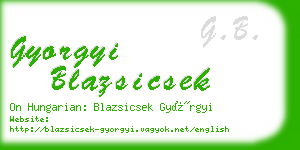 gyorgyi blazsicsek business card